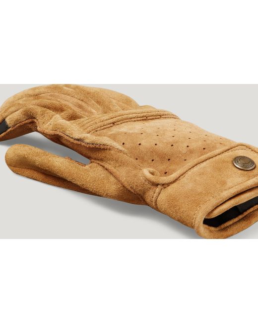 Belstaff Natural Men's Montgomery Motorcycle Glove Goatskin Suede for men