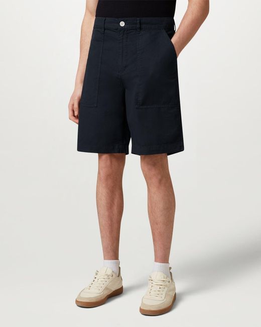 Belstaff Blue Men's Maritime Short Garment Dye Cotton Linen for men