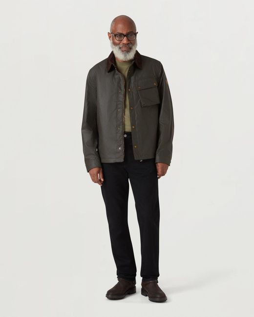 Belstaff Black Men's Ground Jacket Waxed Cotton for men