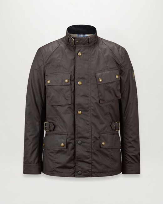 Belstaff Black Men's Crosby Motorcycle Jacket Waxed Cotton for men
