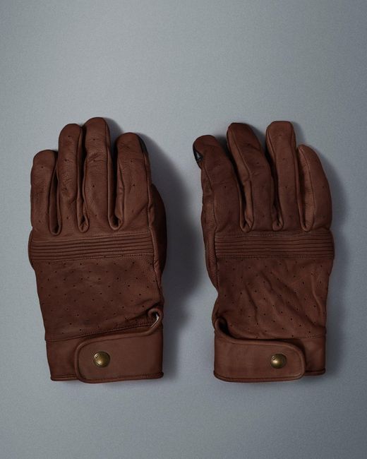 Belstaff Brown Montgomery Motorcycle Gloves for men