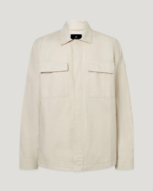 Belstaff Natural Men's Maritime Overshirt Garment Dye Cotton Linen for men