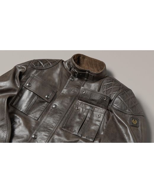 Belstaff Gray Brooklands Motorcycle Jacket for men