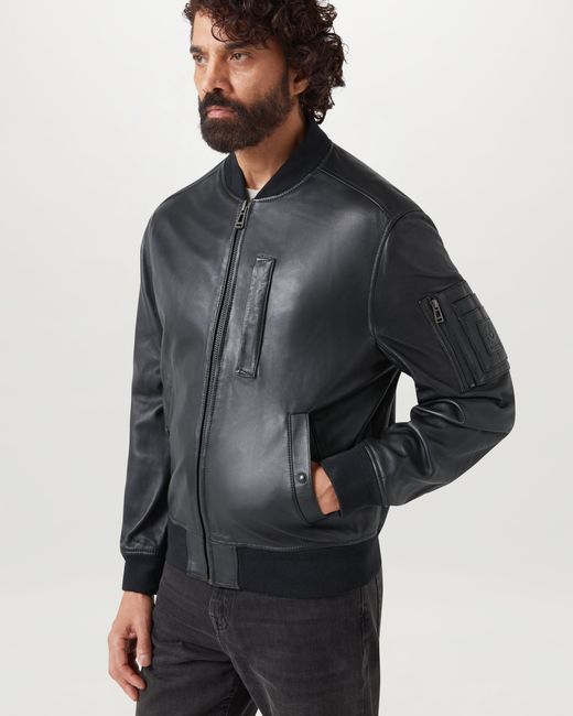 Belstaff Black Men's Marker Jacket Tumbled Leather for men
