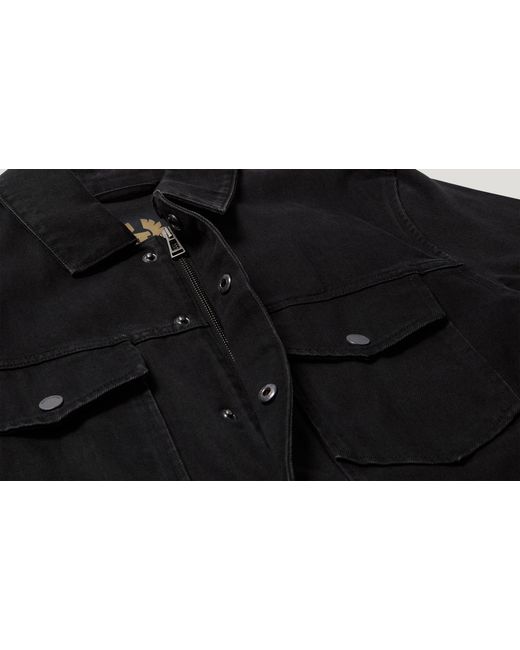 Belstaff Men's Piston Trucker Jacket Washed Denim Black Size 2xl for men