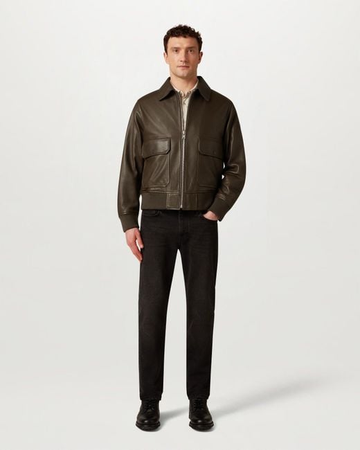 Belstaff Green Men's Pilot Jacket Oiled Nappa for men