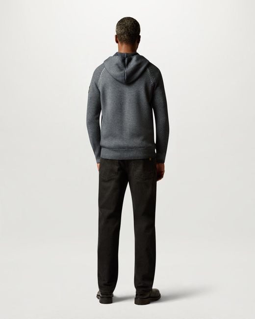 Belstaff Gray Men's Garment Dye Aspect Full Zip Merino Wool for men