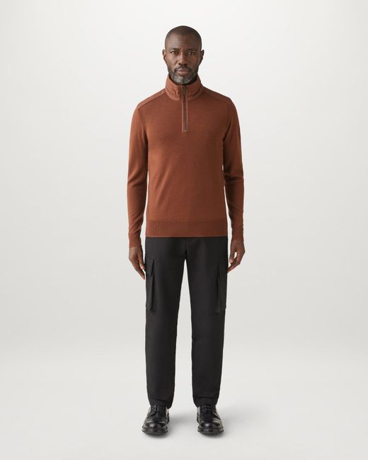 Belstaff Brown Kilmington Quarter Zip Jumper for men