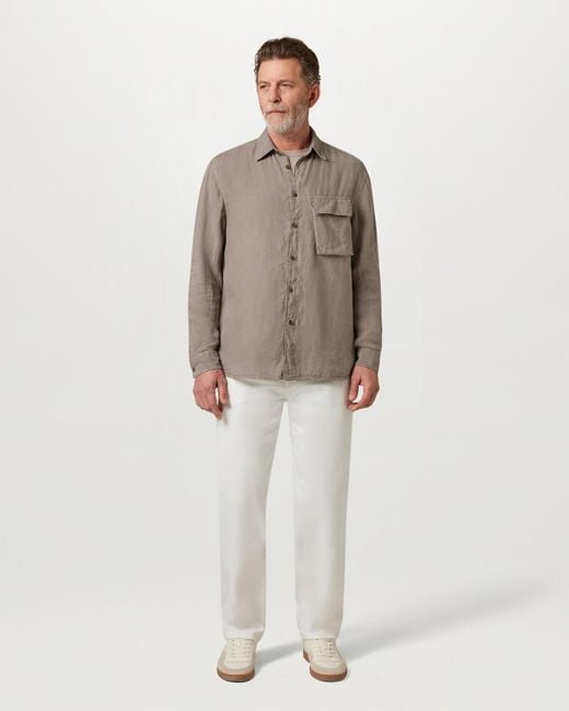 Belstaff Gray Men's Scale Shirt Garment Dyed Linen for men