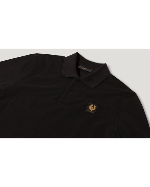 Belstaff Black Men's Long Sleeved Polo Cotton Pique for men