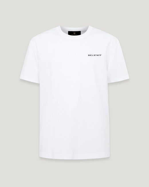 Belstaff White Men's Border T-shirt Cotton Jersey for men