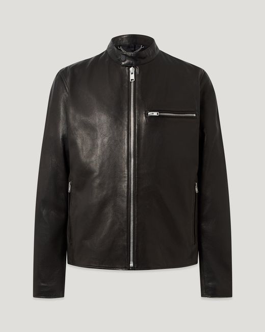 Belstaff Black Men's Track Racer Lamb Leather for men