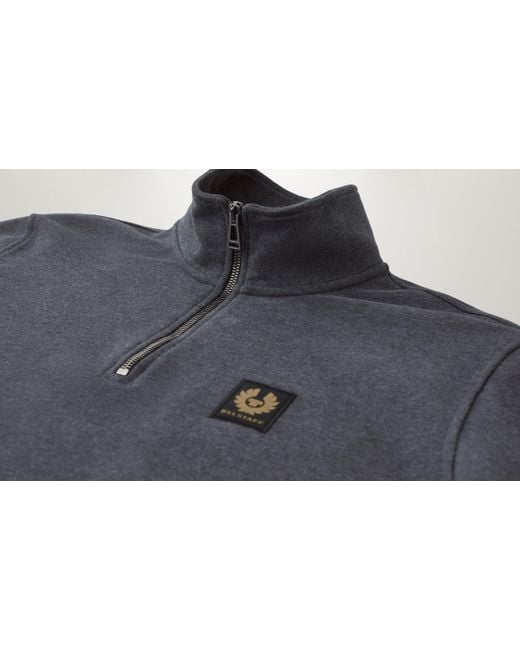 Belstaff Blue Quarter Zip Sweatshirt for men