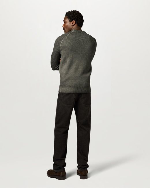 Belstaff Green Men's Garment Dye Aspect Crew Neck Merino Wool for men