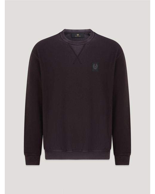 Belstaff Blue Hockley Crewneck Sweatshirt Negative Dye Fleece for men