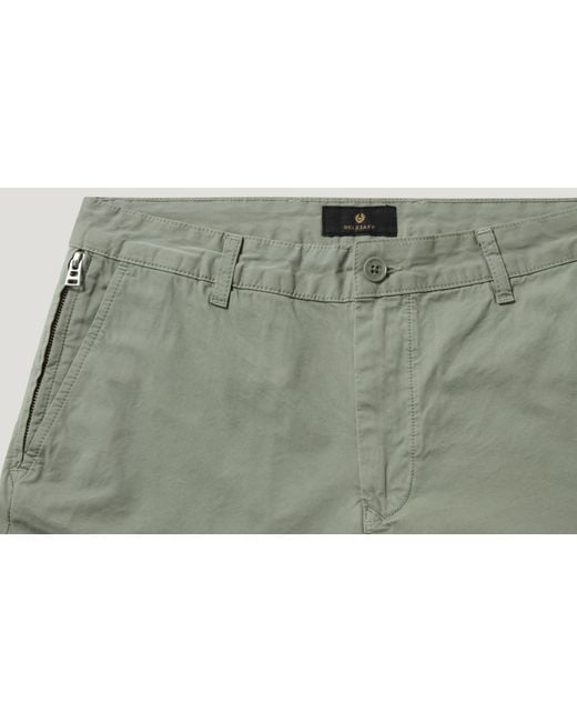 Belstaff Green Men's Rally Short Garment Dye Cotton for men