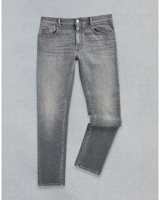 Belstaff Gray Longton Washed Grey Slim Jeans for men