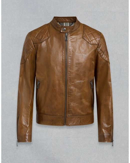 Belstaff Brown Outlaw Leather Jacket for men