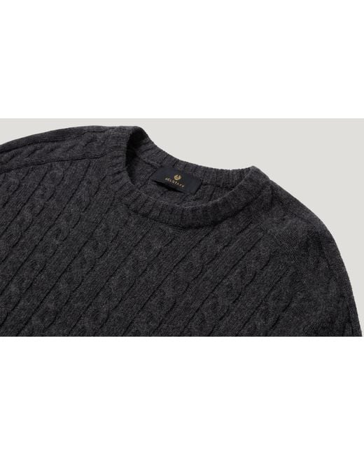 Belstaff Blue Men's Westport Crew Neck Wool Cotton Blend for men