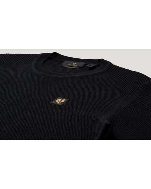 Belstaff Blue Men's Coast Knitted Jumper Cotton Silk Pique for men