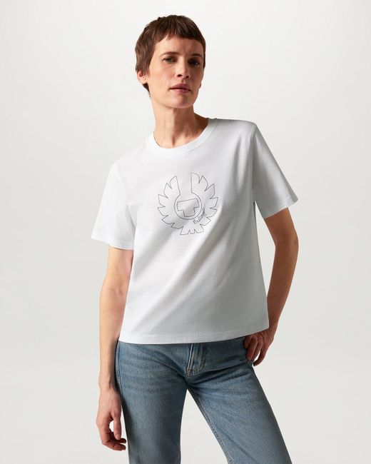 Belstaff White Women's Phoenix Graphic T-shirt Cotton Jersey