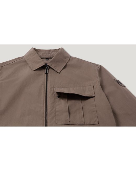 Belstaff Brown Men's Cargo Overshirt Compact Technical Cotton for men