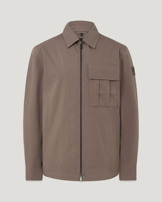 Belstaff Brown Men's Cargo Overshirt Compact Technical Cotton for men