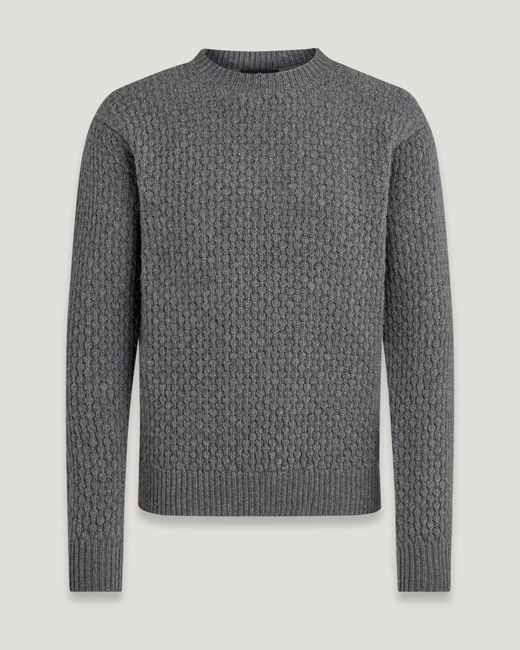 Belstaff Submarine Cable Knit in Granite Grey (Gray) for Men | Lyst