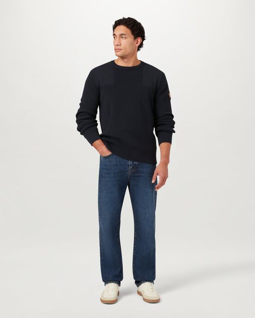 Belstaff Blue Men's Commander Crewneck Jumper Organic Cotton for men