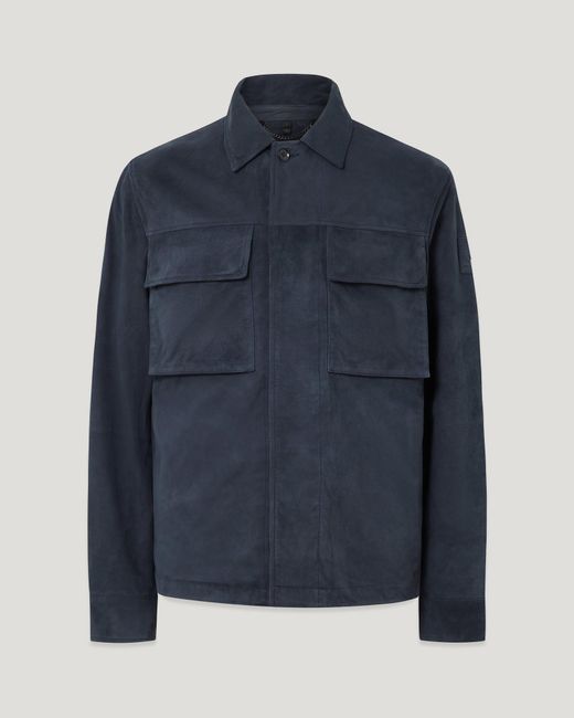 Belstaff Blue Men's Waymark Overshirt Flyweight Suede for men