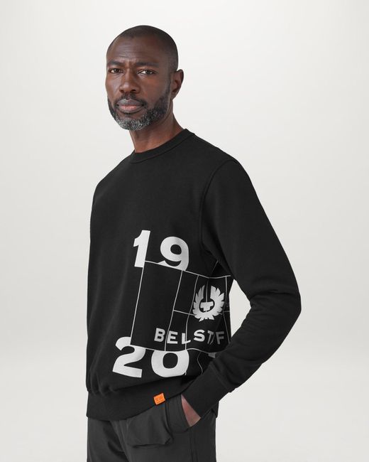Belstaff Black Centenary Logo Sweatshirt for men