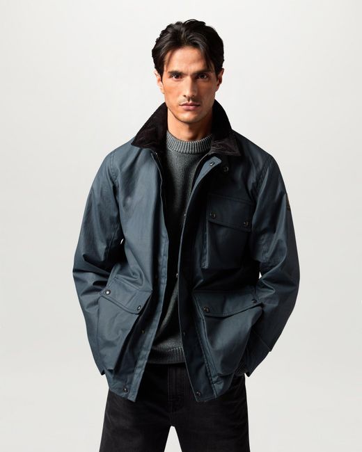 Belstaff Blue Men's Incline Jacket Waxed Cotton for men