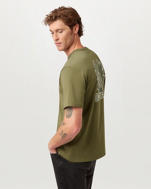 Belstaff Green Men's Mountain Logo T-shirt Cotton Jersey for men