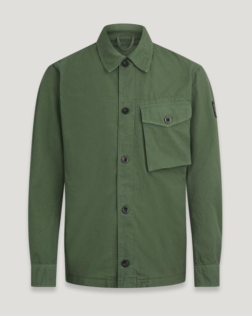 Belstaff Farrier Overshirt Pewter Green for men