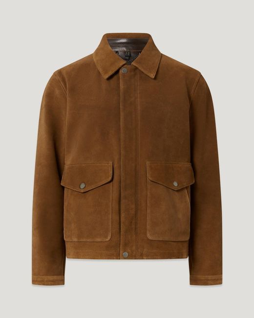 Belstaff Brown Men's Outland Jacket rugged Calf Suede for men