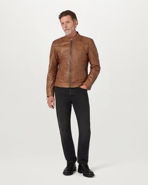 Belstaff Brown Men's Legacy Outlaw Jacket Hand Waxed Leather for men