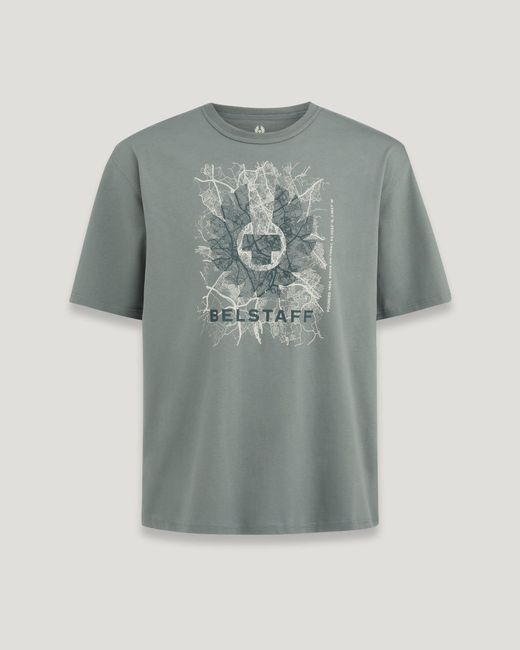 T-shirt map di Belstaff in Gray da Uomo