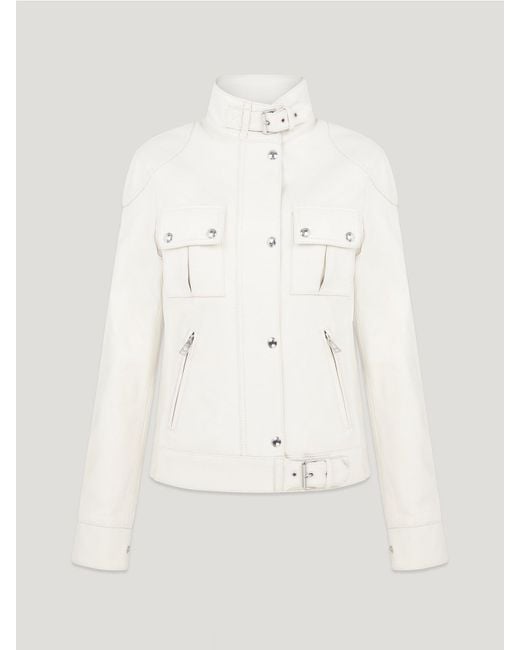 Belstaff Natural Gangster Jacket Matt Nappa Size Us 6