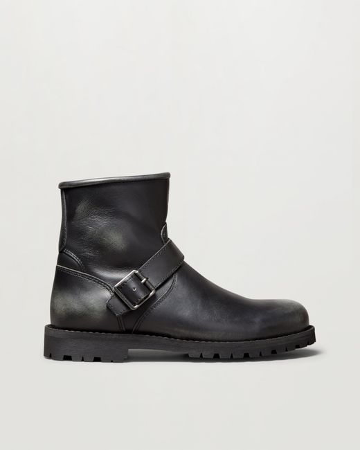 Belstaff Black Men's Trialmaster Motorcycle Boots Brushed Leather for men