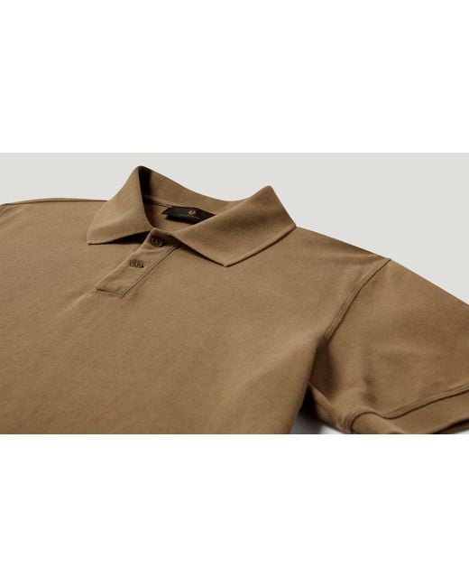 Belstaff Natural Men's Valley Garment Dye Polo Cotton. Cotton for men