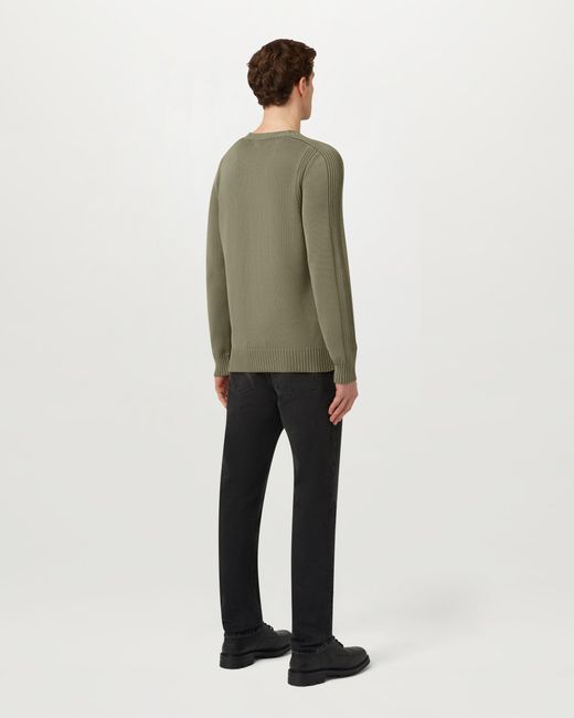 Belstaff Green Men's Watch Sweater Light Fade-out Garment Dye Cotton for men