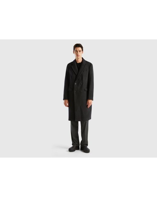 Men's black overcoat slim cheap fit