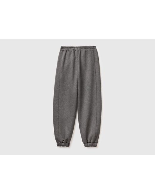 Benetton, Pantalones Deportivos De Polar, Talla, Gris, Mujer Benetton de color Black