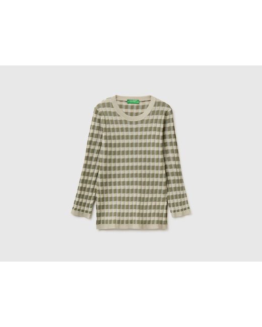 Benetton Green Benetton, Slim Fit Striped Sweater