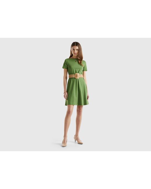 Benetton Green Short Flared Dress