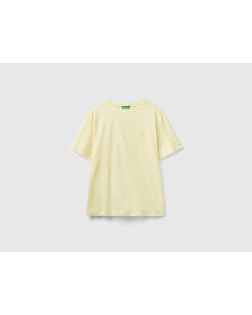 Benetton White T-shirt In Micro Pique for men