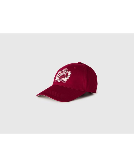 Benetton Red Benetton, Baseball Cap With Embroidery