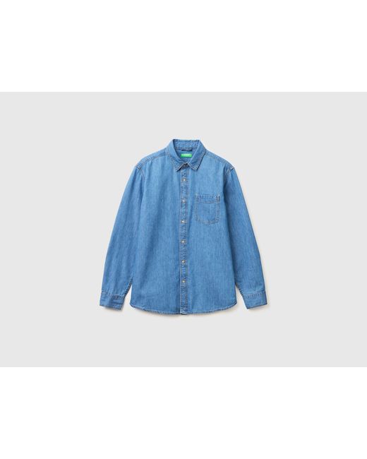 Benetton Blue Benetton, Denim Shirt for men