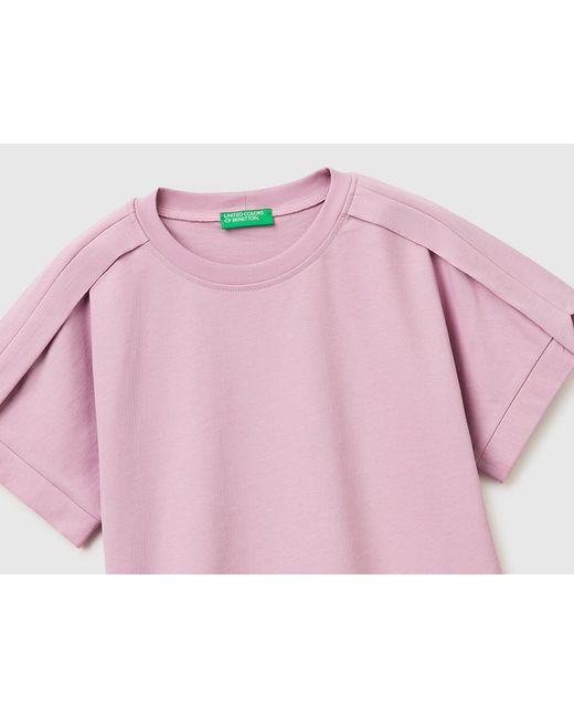 Benetton Pink Benetton, T-Shirt With Pleat On The Shoulders