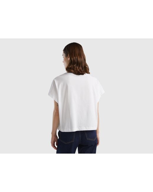 Benetton White Kimono Sleeve T-shirt